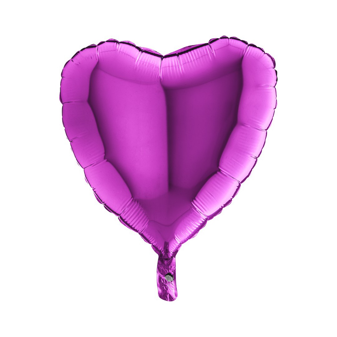 Ballon Multicolore Love Heart Rose Violet Et Turque Sur Fond Blanc