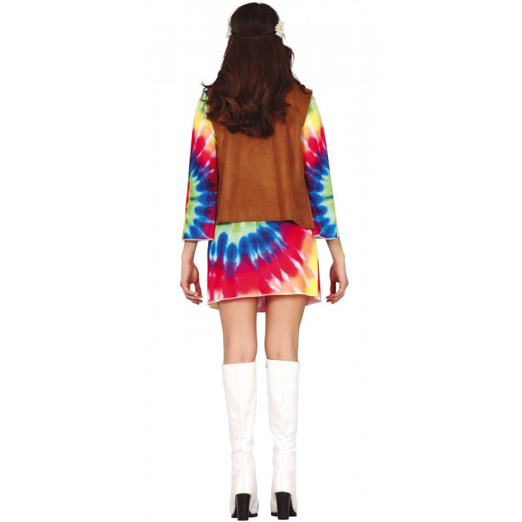 Déguisement hippie robe coloré pour femme - Déguisement Mania