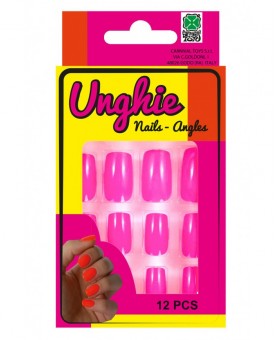 Ongles rose fluo