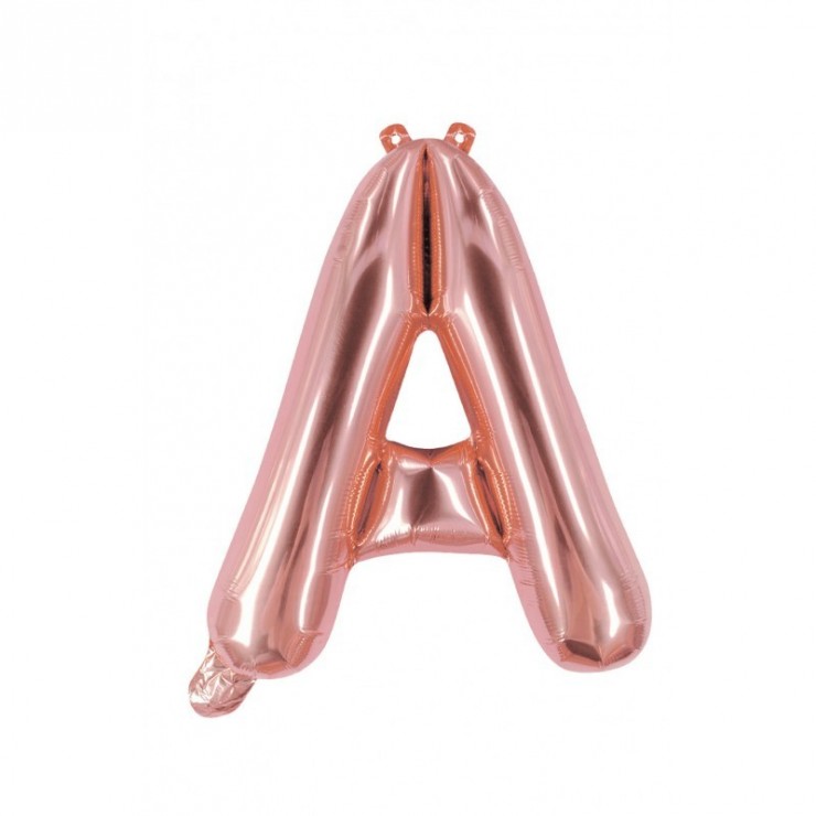 Ballon mylar lettre A or/rose 40cm