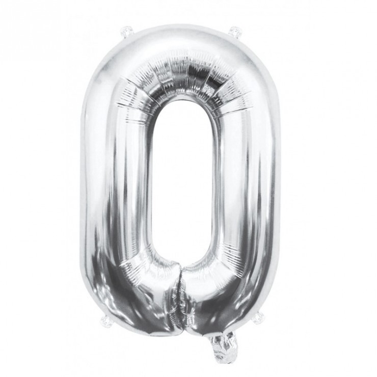 Ballon mylar lettre O argent 100cm