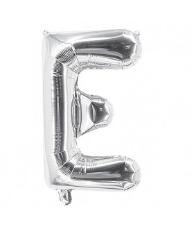 Ballon mylar lettre E argent 100cm