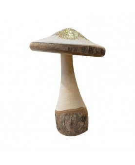 Décorations de noël en bois - 2 champignons en relief