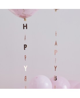 5 ficelles pour ballon Happy Birthday