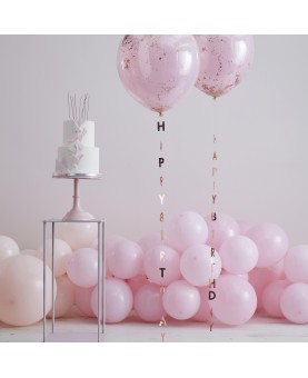 5 ficelles pour ballon Happy Birthday