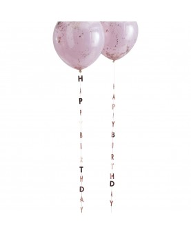 5 ficelles pour ballon Happy Birthday