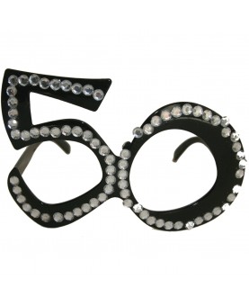 Lunettes 50 ans noires avec diamants