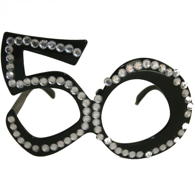 Lunettes 50 ans noires avec diamants