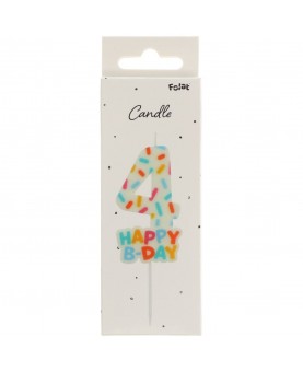 Bougie Cozy Sprinkles Chiffre 4