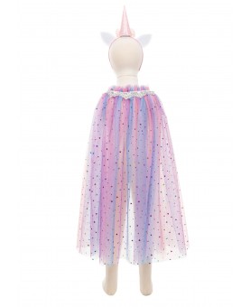 Cape licorne arc-en-ciel enfant