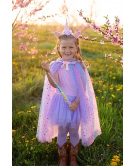 Cape licorne arc-en-ciel enfant