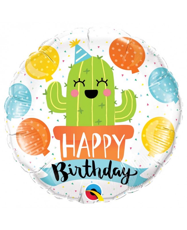 Ballon mylar Happy Birthday cactus