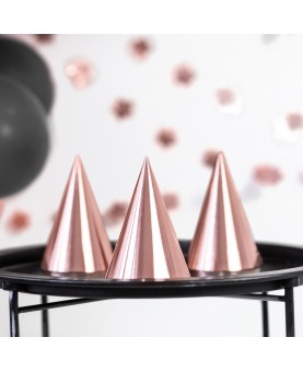 6 chapeaux de fête rose gold