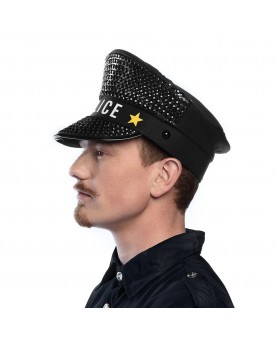 Casquette police sparkle adulte