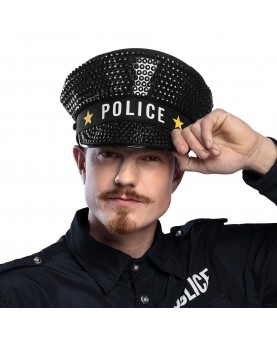 Casquette police sparkle adulte