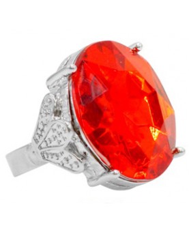 Bague avec gemme rouge