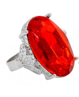 Bague avec gemme rouge