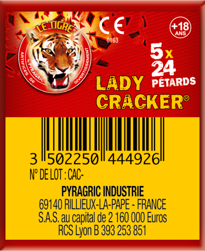 Pétards mitraillette LE TIGRE Lady Cracker