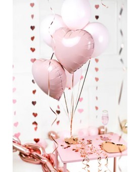 Ballon Mylar cœur rose pâle 45 cm