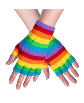 Gants sans doigts arc-en-ciel