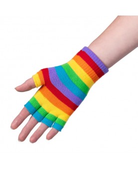 Gants sans doigts arc-en-ciel