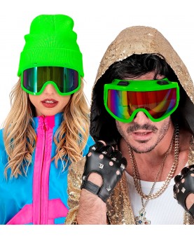 Masque de ski 80's vert fluo