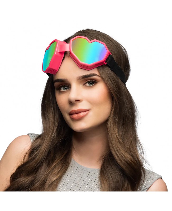 Lunettes de ski cœur rose