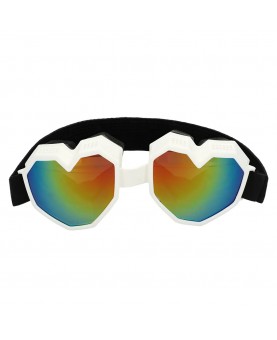 Lunettes de ski cœur blanc