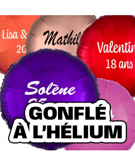 Ballon rond personnalisé 43 cm gonflé à l'hélium