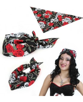 Bandana Skull Roses